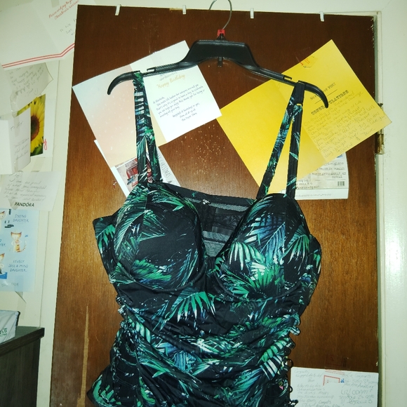 Torrid Black and Green One Piece Swimsuit - Picture 9 of 14